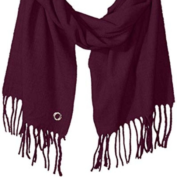 Calvin Klein Solid Woven Scarf Aubergine Purple - Picture 2 of 5